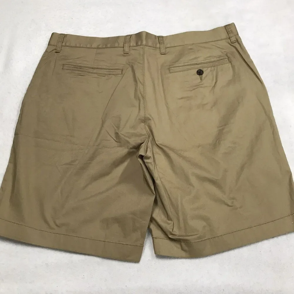 NWT J CREW Oarsman Portsider Shorts Men 36 Khaki Beige Flat Front Chino Beach